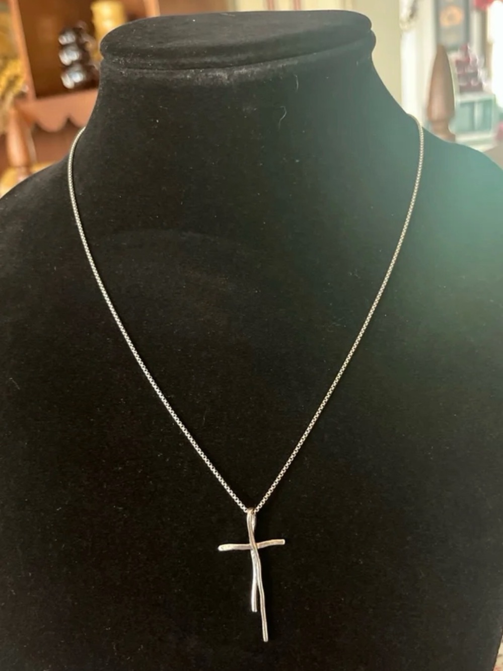 Silpada Silver Twig Cross Pendant Necklace - Picture 6 of 7